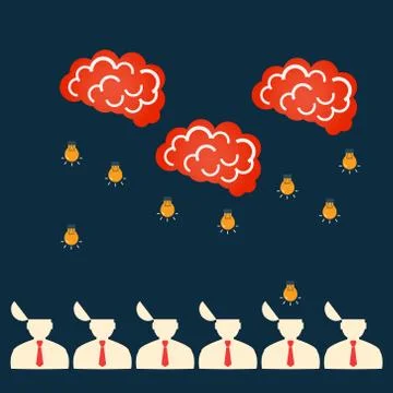 Vector flat abstract concept of brainstorming eps Stock Illustration