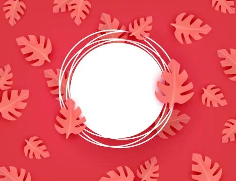 Vector Flat abstract coral leaves pattern background Illustrazione stock