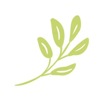 Vector flat abstract green plants flower herbs icon. Meadow garden spring easter 스톡 일러스트