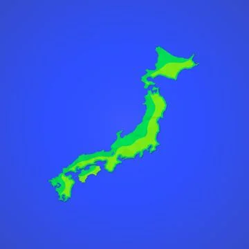 Vector flat abstract japan islands illustration icon. 스톡 일러스트