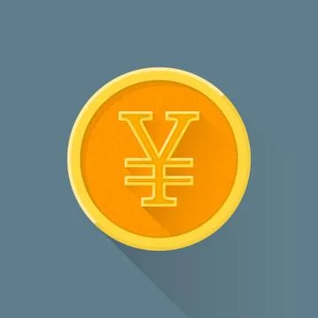Vector flat abstract japanese yen symbol illustration icon. Stock Illustration
