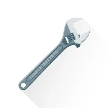 Vector flat adjustable wrench illustration icon. Stock Illustration