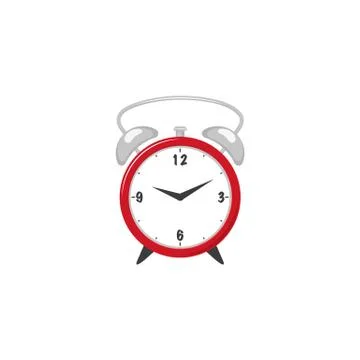 Vector flat analog circle table red clock icon Stock Illustration