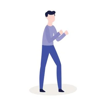Vector flat angry man ready to fight Stock Illustration