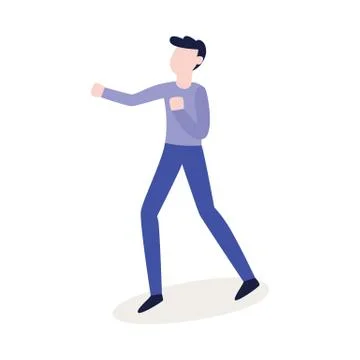 Vector flat angry man ready to fight Stock Illustration