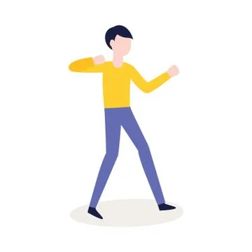 Vector flat angry man ready to fight Stock Illustration