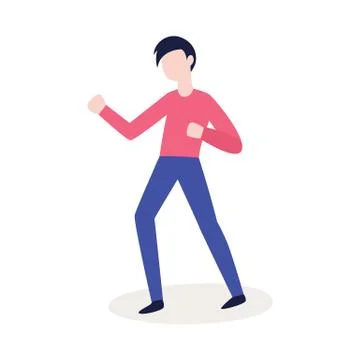 Vector flat angry man ready to fight Stock Illustration