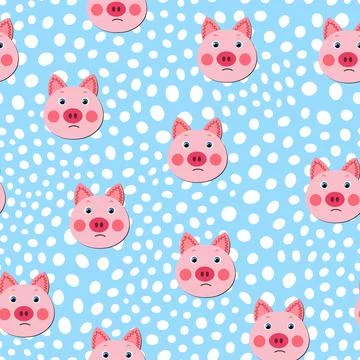 Vector flat animals colorful illustration for kids. Seamless pattern with cute Stock Illustration