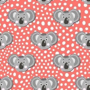 Vector flat animals colorful illustration for kids. Seamless pattern with cute Stock Illustration