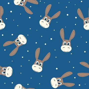Vector flat animals colorful illustration for kids. Seamless pattern with cute 스톡 일러스트