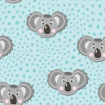 Vector flat animals colorful illustration for kids. Seamless pattern with cute Stock Illustration