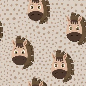 Vector flat animals colorful illustration for kids. Seamless pattern with cute Illustrazione stock