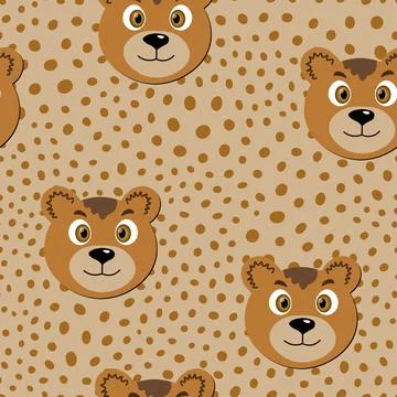 Vector flat animals colorful illustration for kids. Seamless pattern with cute Illustrazione stock