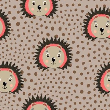 Vector flat animals colorful illustration for kids. Seamless pattern with cute Illustrazione stock