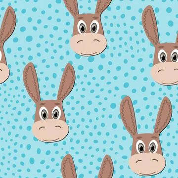 Vector flat animals colorful illustration for kids. Seamless pattern with cute Illustrazione stock