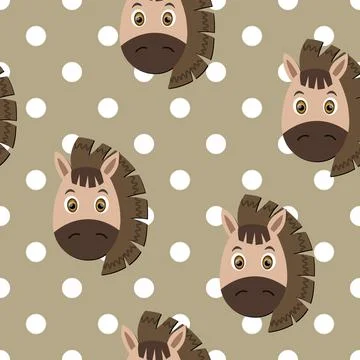 Vector flat animals colorful illustration for kids. Seamless pattern with cute Illustrazione stock