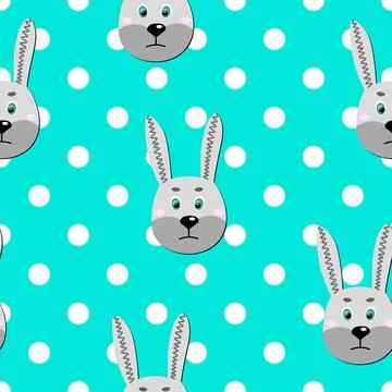 Vector flat animals colorful illustration for kids. Seamless pattern with cute Stock Illustration