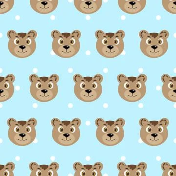 Vector flat animals colorful illustration for kids. Seamless pattern with cute Illustrazione stock