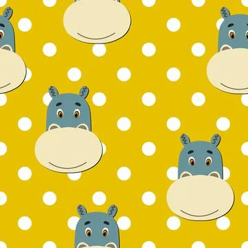 Vector flat animals colorful illustration for kids. Seamless pattern with cute Stock Illustration