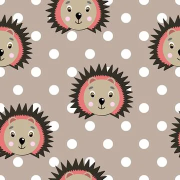 Vector flat animals colorful illustration for kids. Seamless pattern with cute Stock Illustration