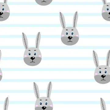 Vector flat animals colorful illustration for kids. Seamless pattern with cute Illustrazione stock