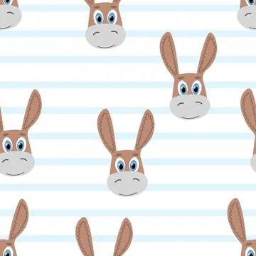 Vector flat animals colorful illustration for kids. Seamless pattern with cute Illustrazione stock