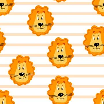 Vector flat animals colorful illustration for kids. Seamless pattern with cute Illustrazione stock