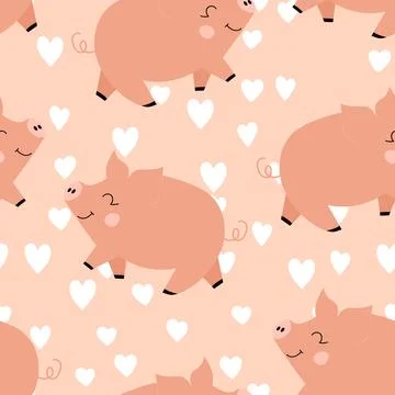 Vector flat animals colorful illustration for kids. Seamless pattern with cute Illustrazione stock