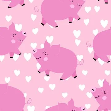 Vector flat animals colorful illustration for kids. Seamless pattern with cute Illustrazione stock