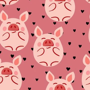 Vector flat animals colorful illustration for kids. Seamless pattern with cute Illustrazione stock