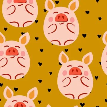 Vector flat animals colorful illustration for kids. Seamless pattern with cute Illustrazione stock