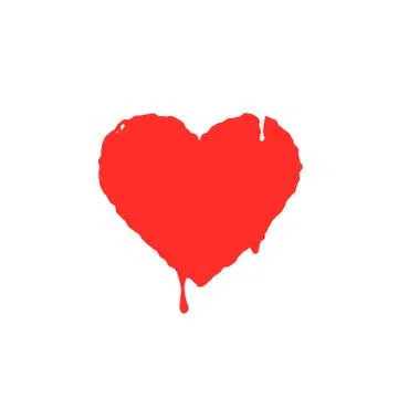 Vector flat art illustration of a current paint red heart Stock Illustration