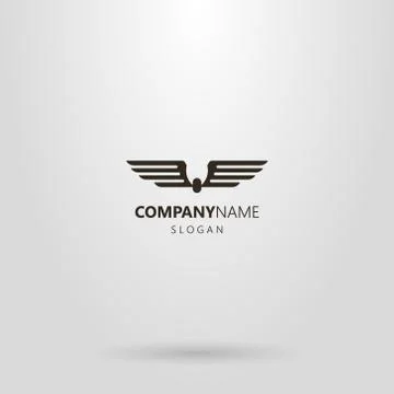  vector flat art logo of two spread wings Stock-Illustration