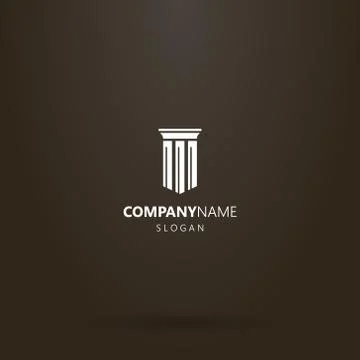  vector flat art shield-shaped logo of an ancient greek column Stock-Illustration