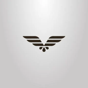 Vector flat art sign of abstract geometric eagle wings	 Stock Illustration