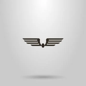 Vector flat art sign of two spread wings Stock Illustration
