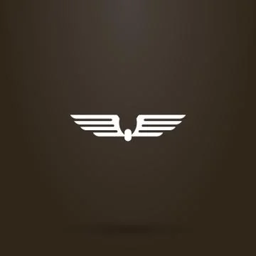 Vector flat art sign of two spread wings イラスト素材