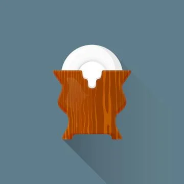 Vector flat asian tea saucers stand illustration icon. Illustrazione stock