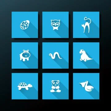 Vector flat baby toy icon set Stock Illustration