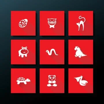 Vector flat baby toy icon set Stock Illustration