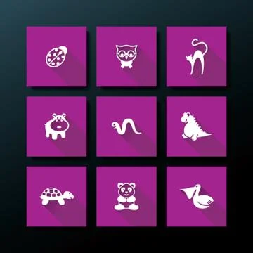 Vector flat baby toy icon set Stock Illustration