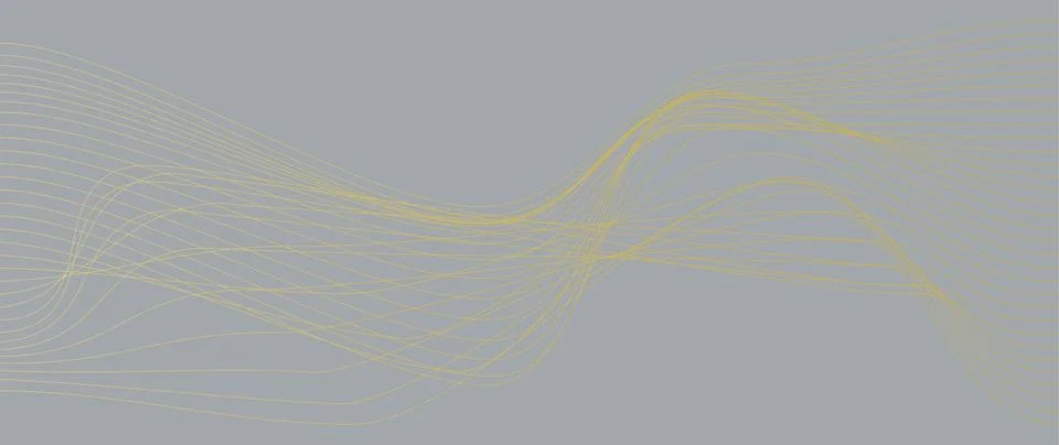 Vector flat background. Abstract pattern with golden lines on a light gray .. Illustrazione stock
