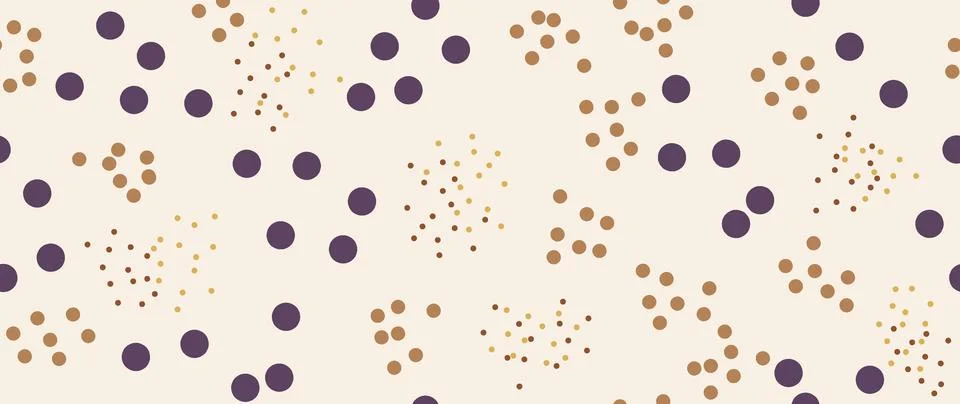 Vector flat background. Minimalist purple and brown trendy abstract polka dot Illustrazione stock