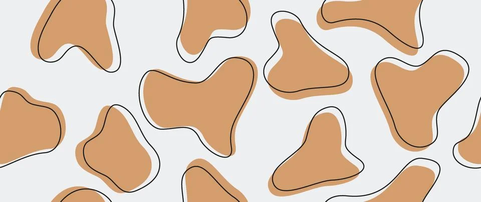 Vector flat background. Minimalistic brown with black lines trendy abstract Illustrazione stock
