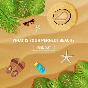 Vector flat banner for summer travel Stock Illustration