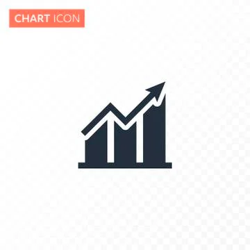 Vector flat bar with arrow chart diagram icon illustration. Stock Illustration
