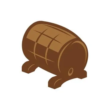 Vector flat barrel icon on white background 库存插图