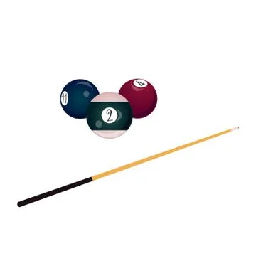Vector flat billiard, snooker symbols set Stock Illustration
