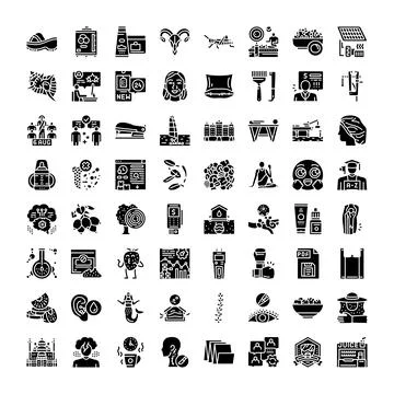 Vector flat black and white icon set イラスト素材