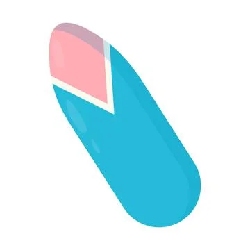 Vector flat blue color surfboard Stock Illustration